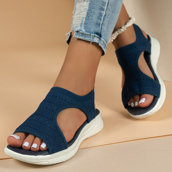 Dame Komfortable Sandaler med åndbart strik-overmateriale og skridsikker sål Stilla