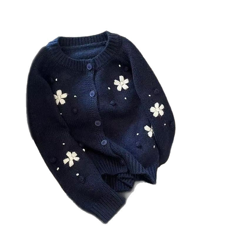 Kvinders cardigan med blomstermotiv Stilla