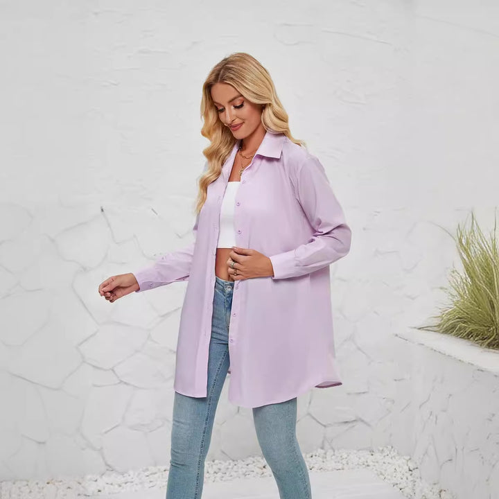 Damer casual skjorte bluse lavet af let stof Stilla