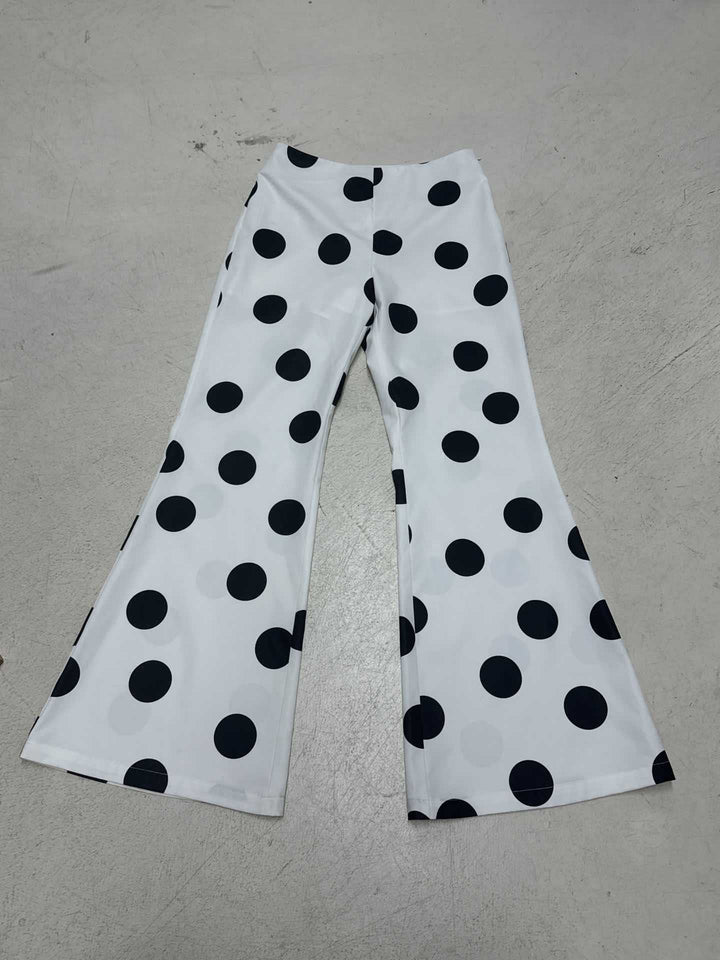 Dame Fashionable flared pants with stylish polka dot design Skovae
