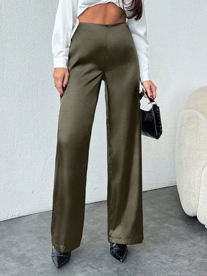 Dame Bredde Satin-Bukser med elegant snit Skovae