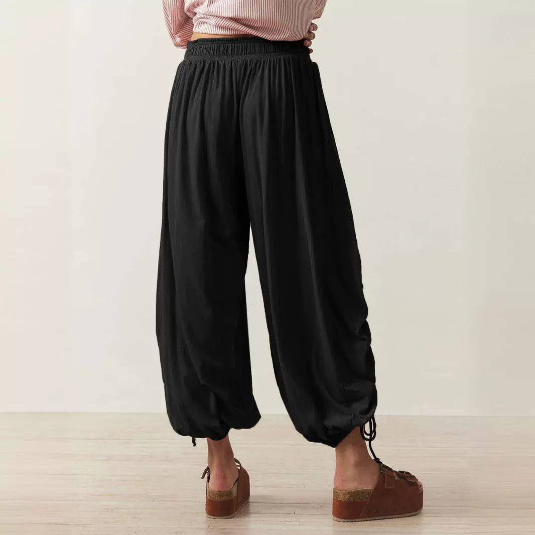 Dame afslappede Joggpants med variabel rynk og side slidsdetaljer Stilla