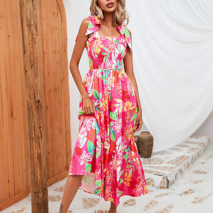 Dame maxikjole med unikt blomsterdesign Stilla