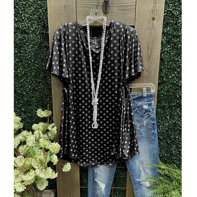 Dame Polka Dot Loose-Fit Tunika Top Stilla