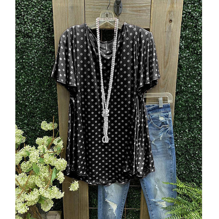 Dame Polka Dot Loose-Fit Tunika Top Stilla
