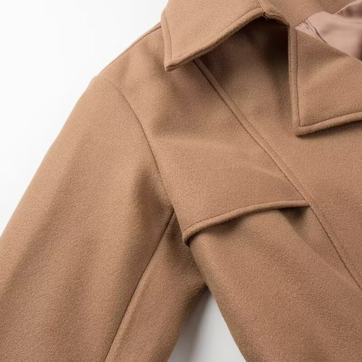 Kvinder Elegant Trench Coat med Talje Bælte og Dobbelte Knapper Placket Stilla