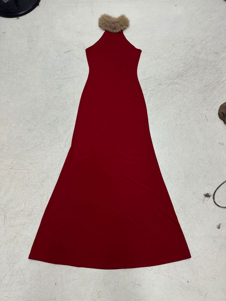Dame elegant top med aftagelig kunstpelshals Skovae