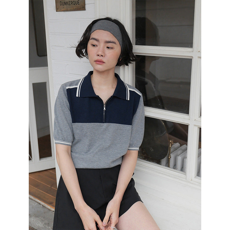 Dame polo shirt med fine kontrastdetaljer og sporty pasform Stilla