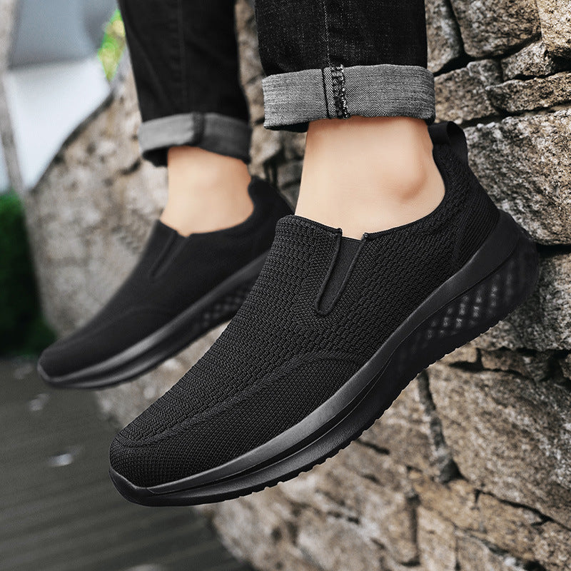 Unisex nan nahtløs slip-on sneakers med viskoelastisk indlægssål, fleksibel dæmpningssåle og åndbart strikoverdel Skovae