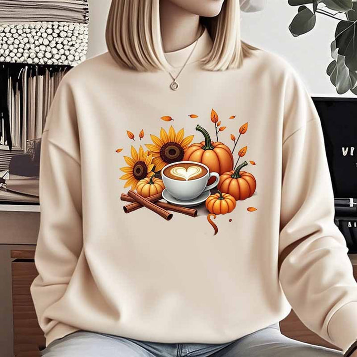 Dame sweatshirt med efterårsdesign og specialtrykt Stilla