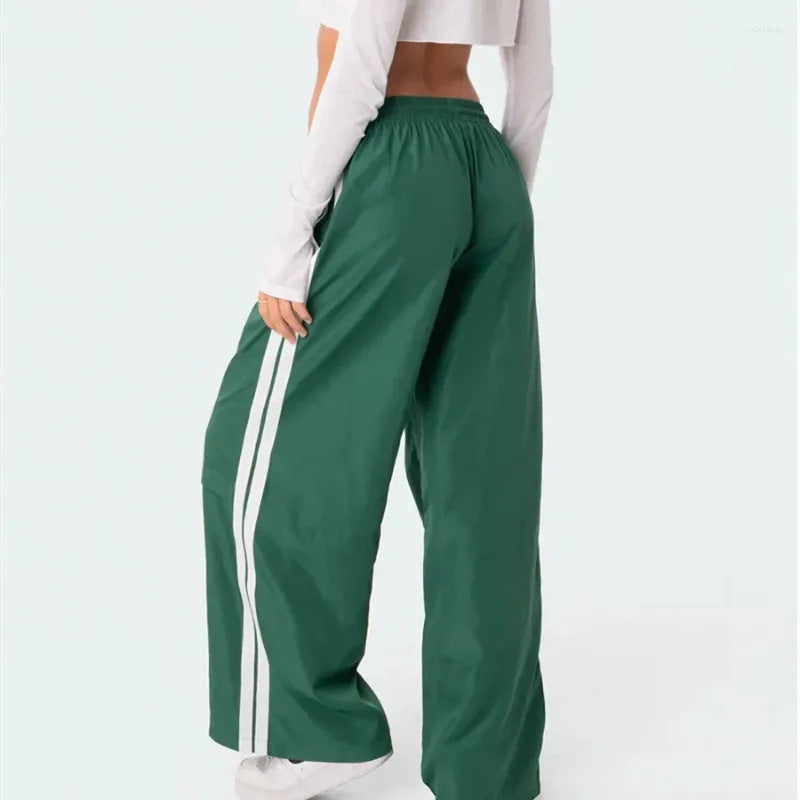Dame sporty brede joggingbukser med sideline Stilla
