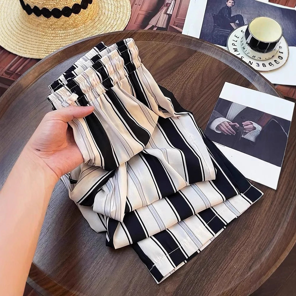 Kvinder Elegant og Behagelig Stribet Culotte Shorts Skovae