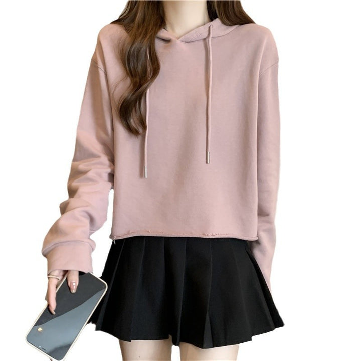 Femme Crop-Hoodie med justerbare snore Stilla