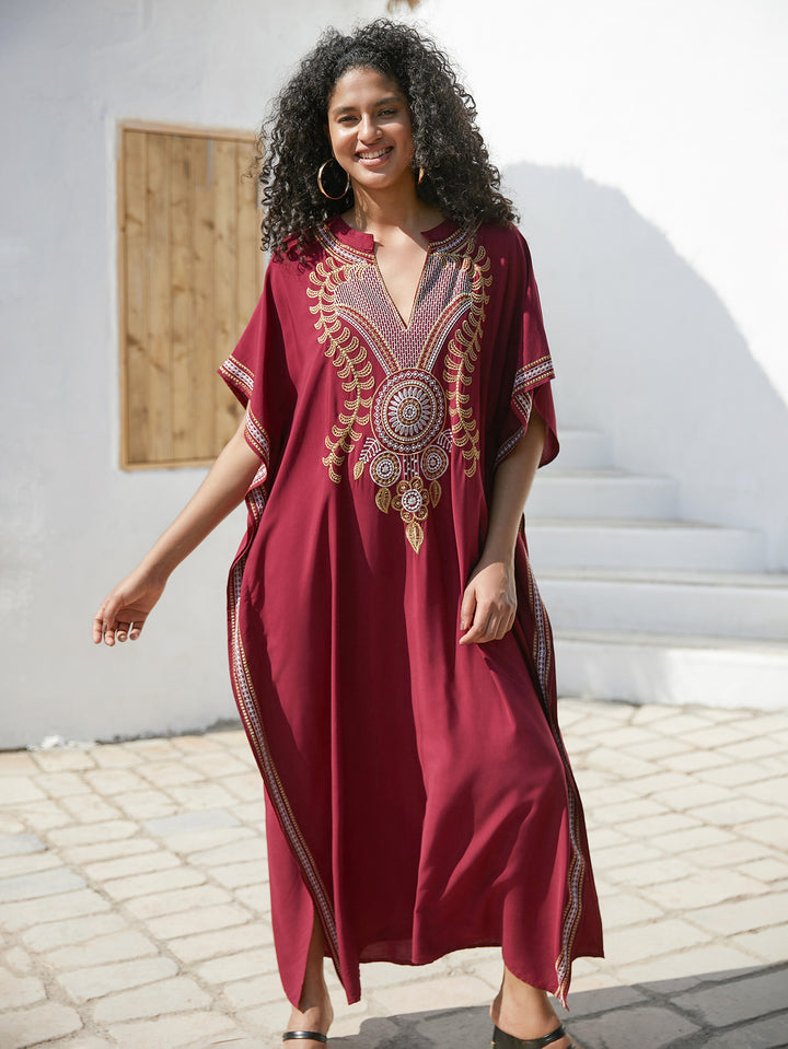 Dame Strandkaftan med omhyggelige etniske udsmykninger og elegant snit Stilla