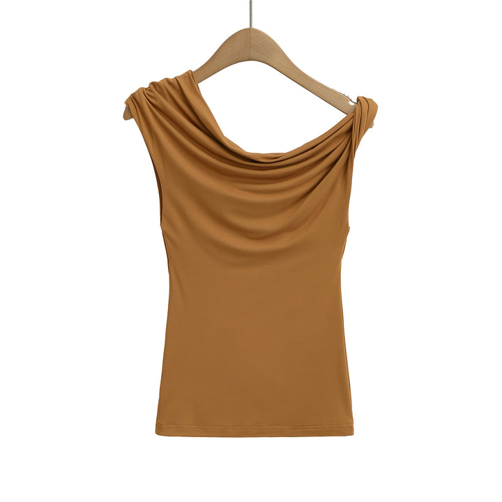 Dameoverdel med asymmetrisk skulderdesign og charmerende draperingseffekt Stilla
