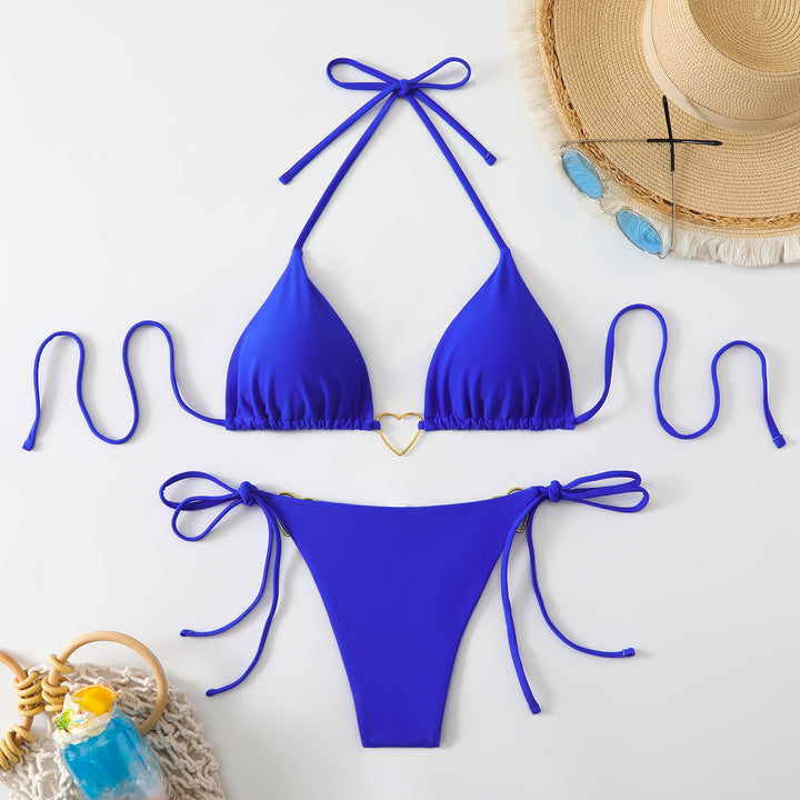 Dame trekant-bikini med stilfulde hjerte-accenter Skovae