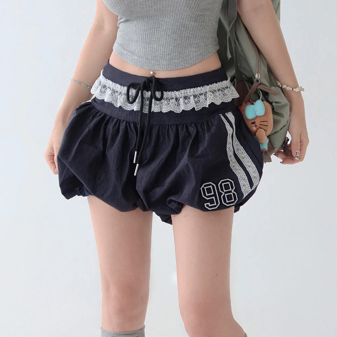 Dame sporty og mode shorts med elegant spidsbånd og justerbar taljebånd Skovae