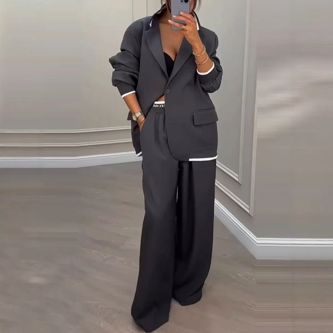 Kvinders fashionable oversized blazer sæt med elegante jakkebukser Stilla