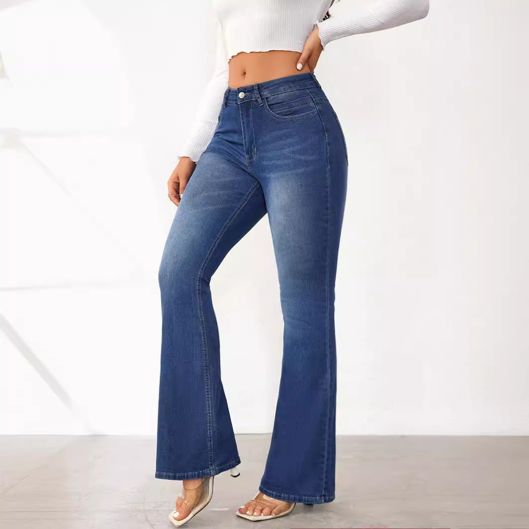 Dame Bootcut Jeans i vintage-stil med høj talje Stilla