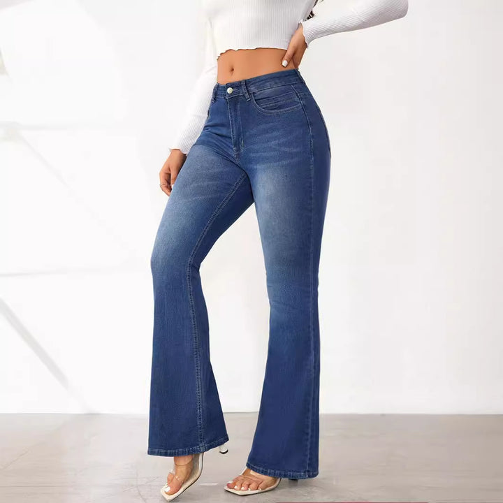 Dame Bootcut Jeans i vintage-stil med høj talje Stilla