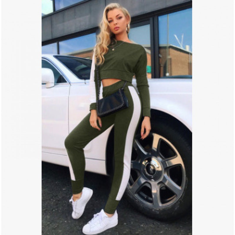 Kvinders sporty fritidssæt med crop top og tætsiddende bukser Stilla