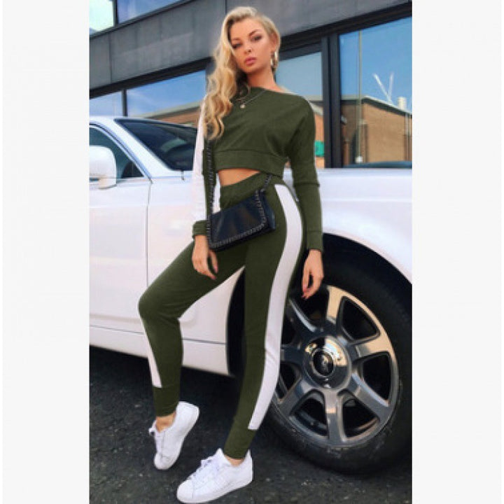 Kvinders sporty fritidssæt med crop top og tætsiddende bukser Stilla