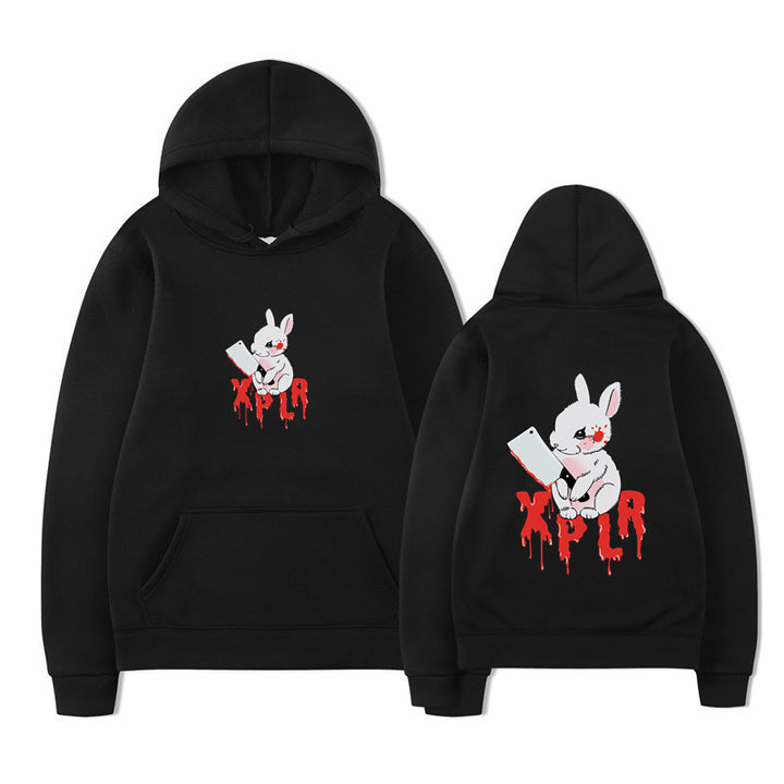 Kvinders hoodie med iøjnefaldende tegneserjemotiv og behagelig pasform Skovae