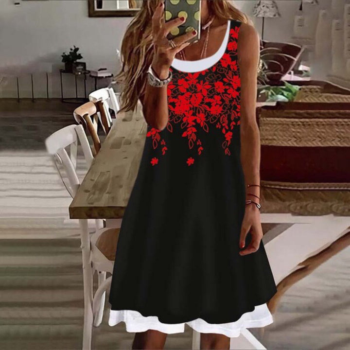 Dame Floral Broderi A-Linien Kjole Stilla