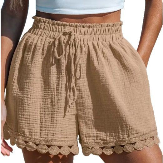 Dame sommerlige shorts med spidsbesætning Skovae