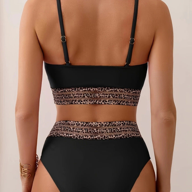 Damer Bikini-sæt med stilfuld høj talje og moderigtigt dyreprint Skovae