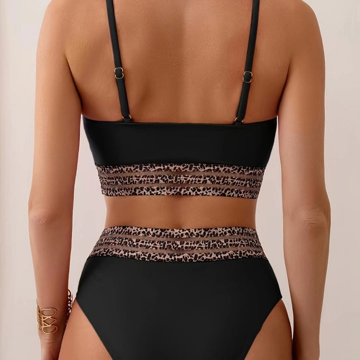 Damer Bikini-sæt med stilfuld høj talje og moderigtigt dyreprint Skovae