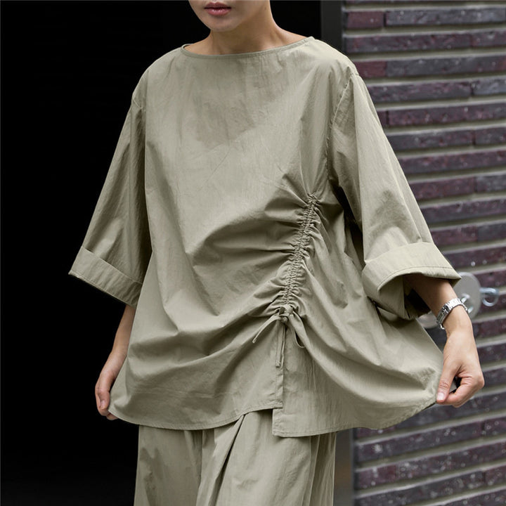 Dame afslappet bluse med rynker Stilla