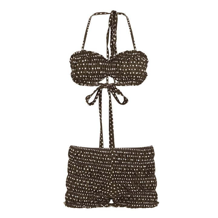 Damen Bikini-Set mit gepunktetem Design und verspielten Rüschendetails Skovae