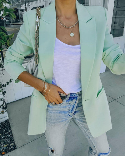 Dame Fashionabel Oversized Blazer med struktureret design og praktiske lommer Stilla