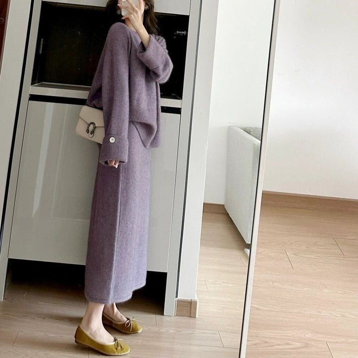 Kvindernes chunky strik pullover med en afslappet pasform og sofistikeret stående krave Stilla