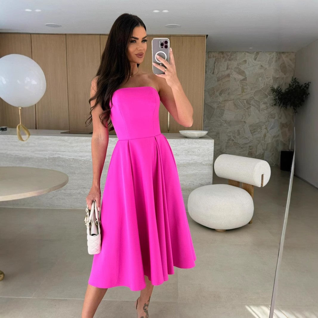 Dame strapless A-linje kjole Stilla