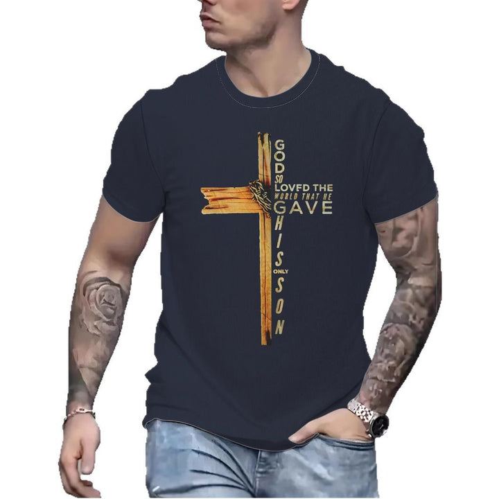 Herrer T-shirt med kreativt tro-motiv og høj kvalitets bomuldsmateriale Stilla