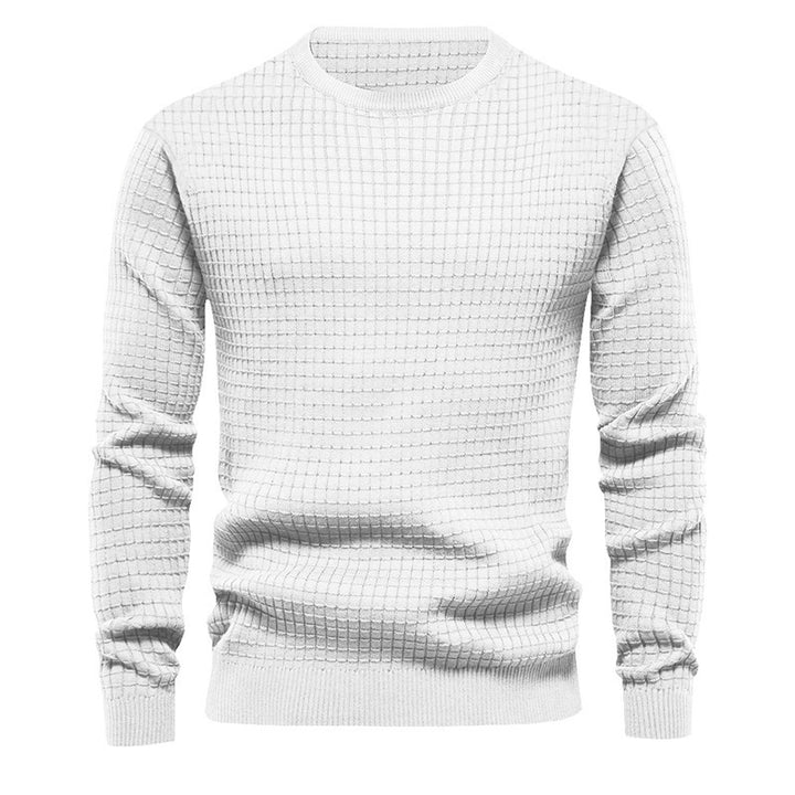 Herrer elegant strikpullover med struktureret design Stilla