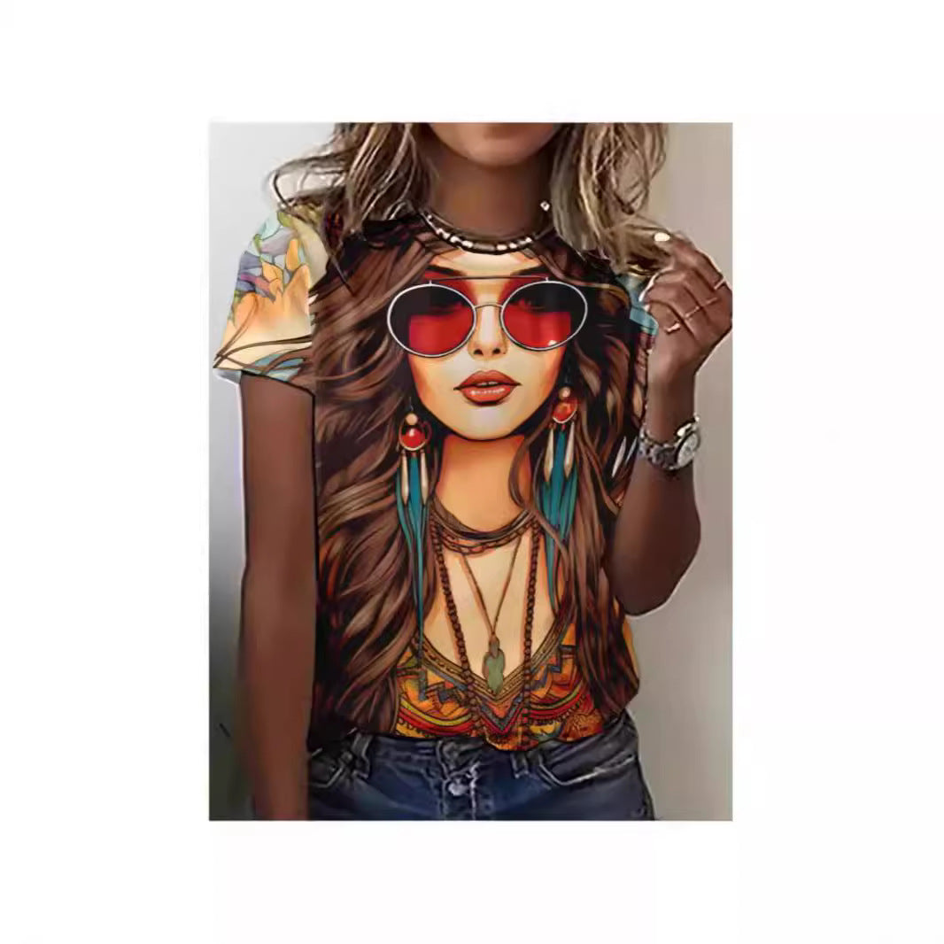 Dame Kunstnerisk Grafik T-Shirt Stilla