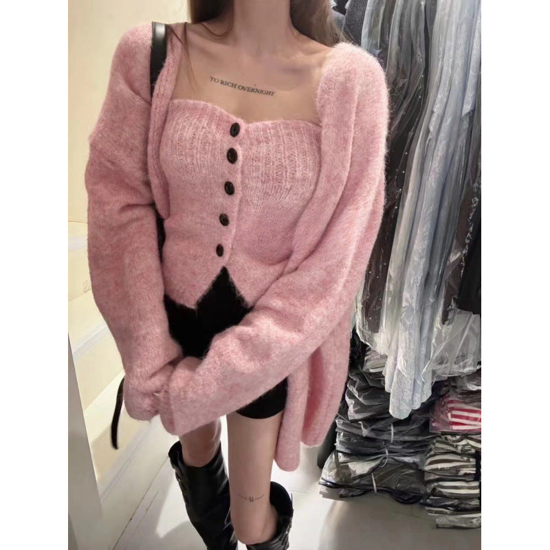 Dame cardigan med knapdetalje og løstsiddende Stilla