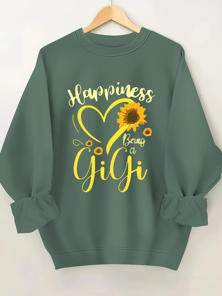 Kvinders sweatshirt med voluminøse ærmer og muntert motiv Stilla