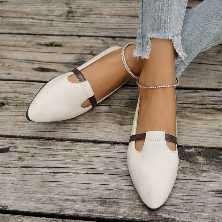 Dame elegante Ballerinas med fashionable Cut-Out-detaljer Stilla