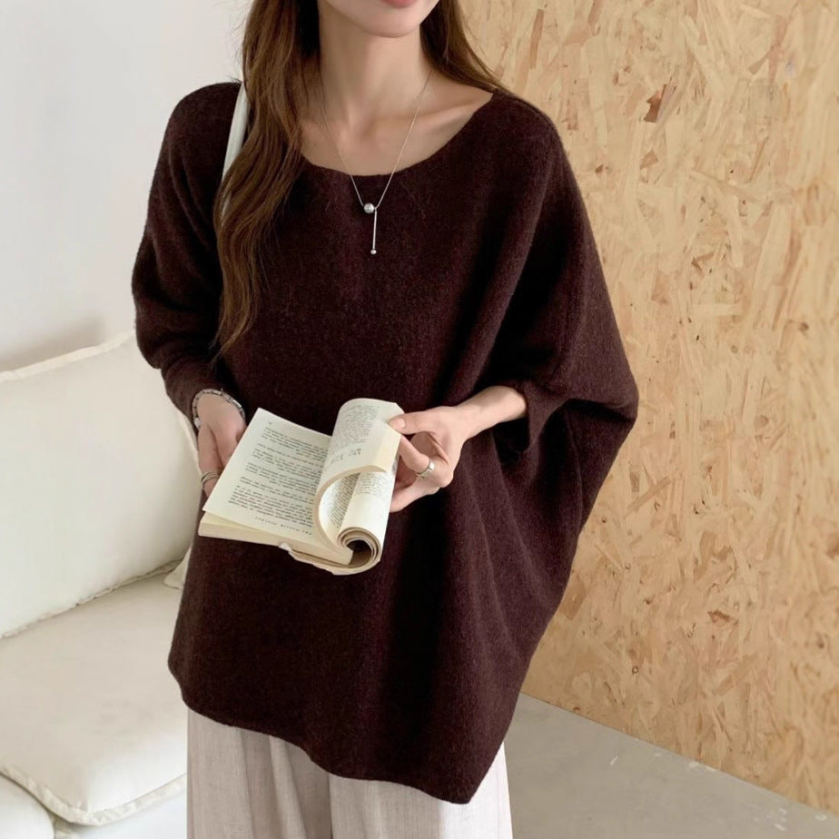 Kvinders oversized strikket sweater med en afslappet skæring og dramatiske ærmer Stilla