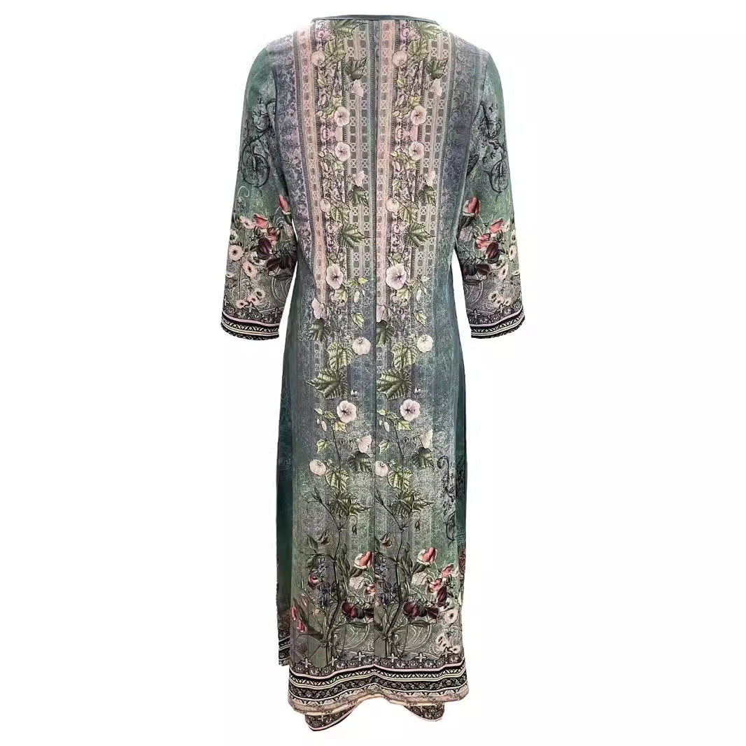 Dame elegant kort jakkesæt outfit med blomstret design og gennemsigtig jakke Stilla