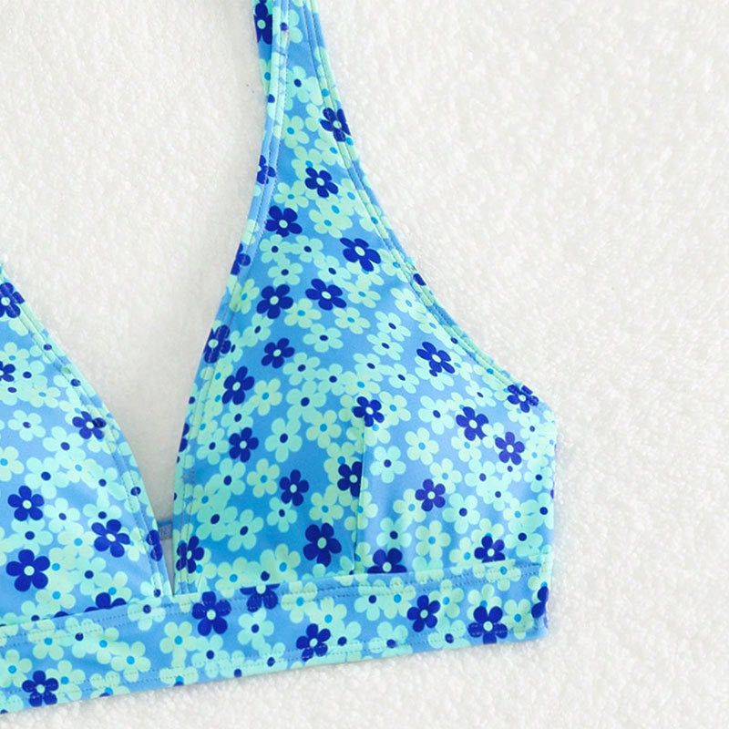 Dame Triangel-Bikini-sæt med floralt design Skovae