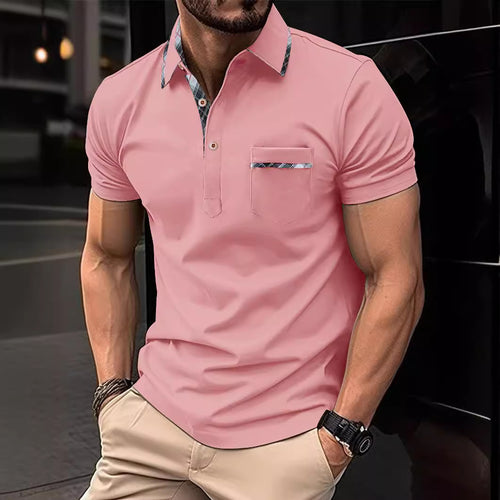 Herre poloshirt med moderne krave og praktisk brystlomme Stilla