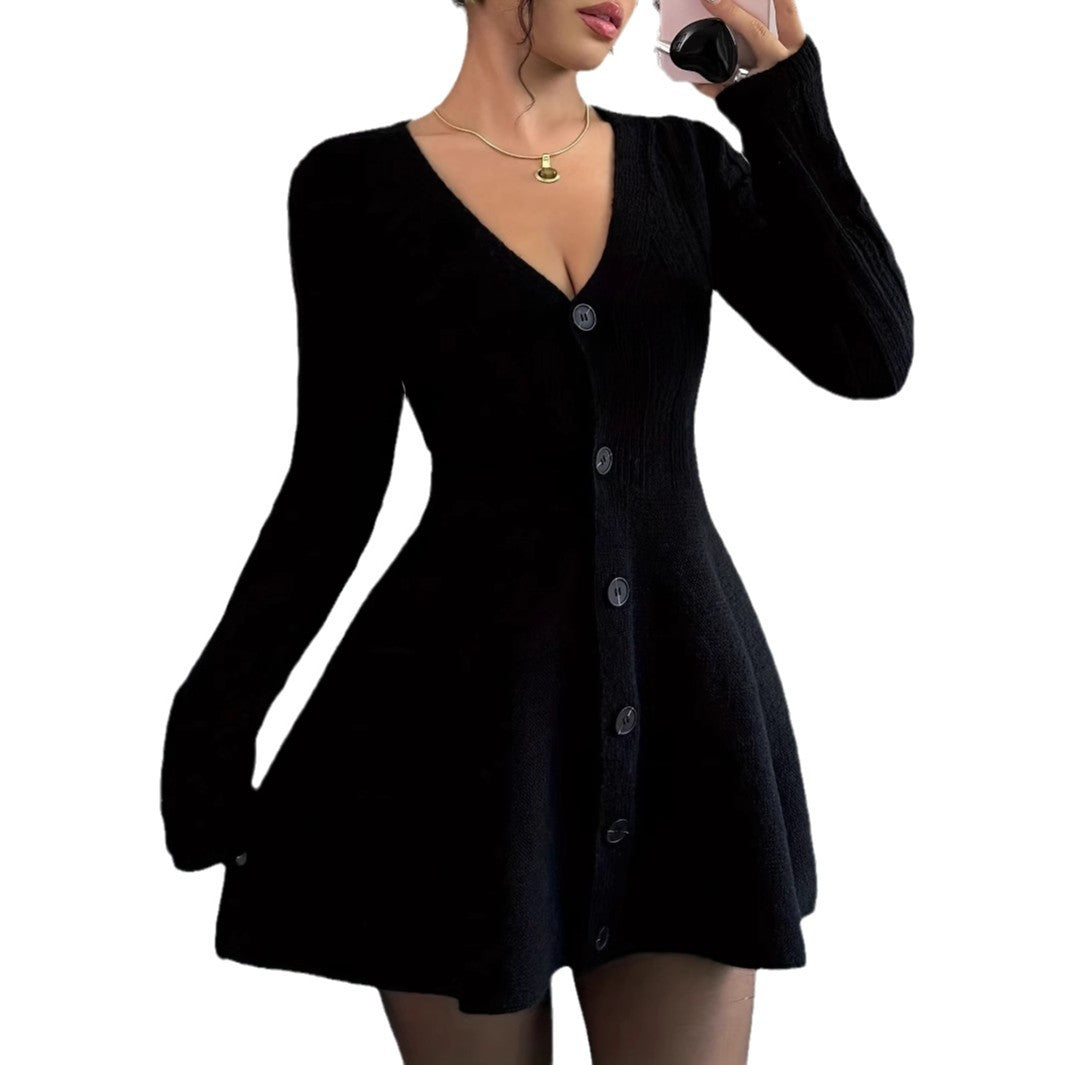 Femme Knap-Front Udstillet Kjole Stilla