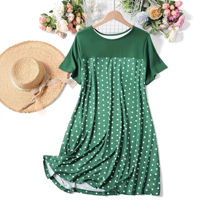 Dame Polka-Dot A-Linje Fritidskjole Stilla