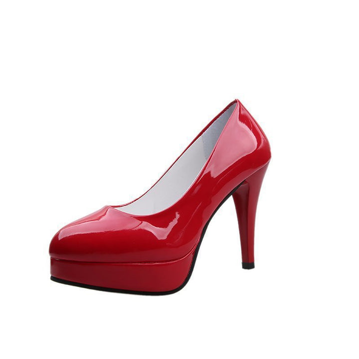 Dame nan Plateau-Pumps med skinnende lak og høj stilettohæl Skovae