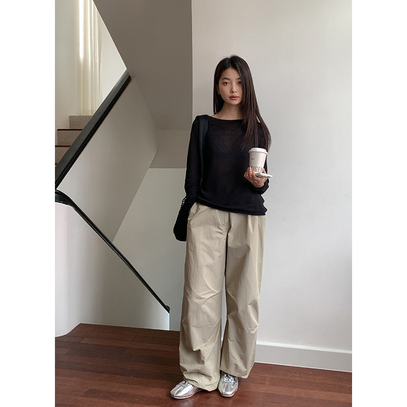 Dame elegant strikpullover med fin tekstur og rund halsudskæring Stilla